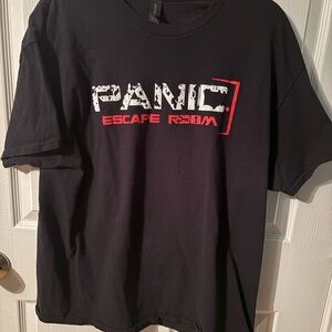 Gildan Heavy Cotton Black Panic Escape Room T-Shirt